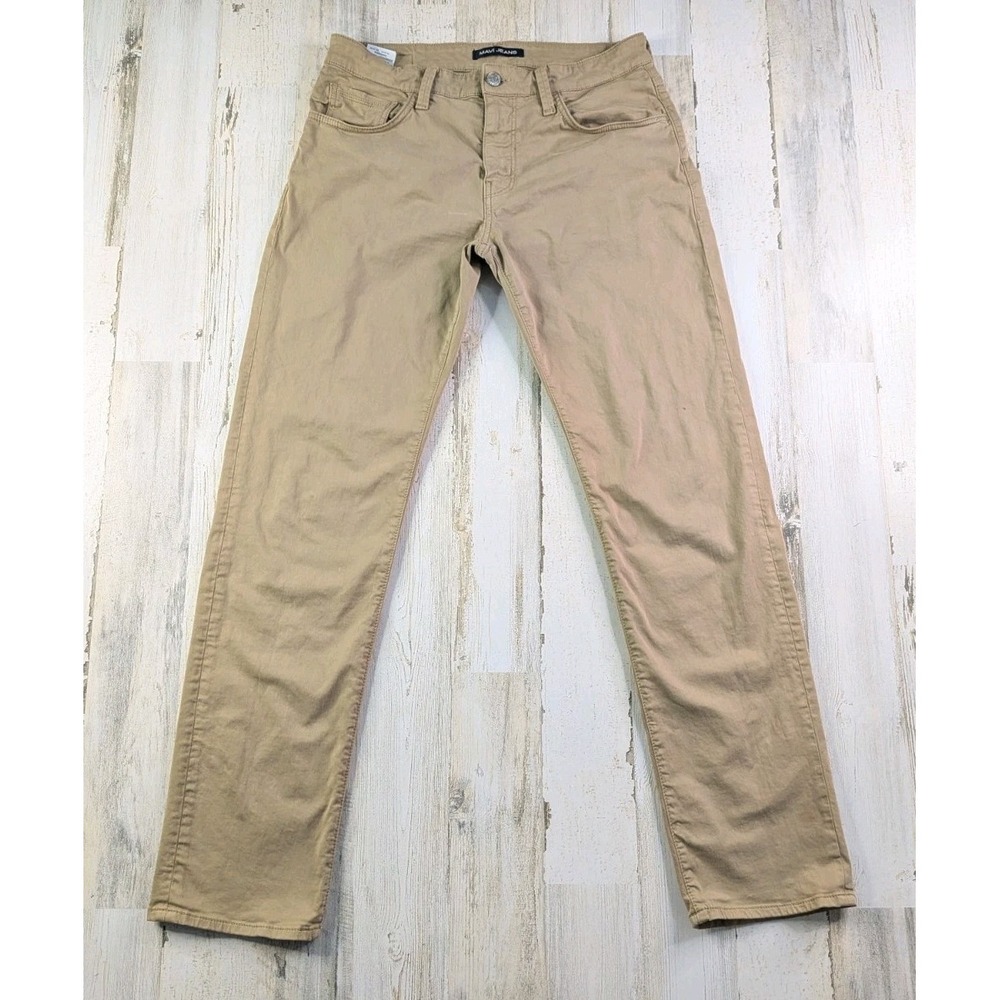 Mavi Zach Mens Pants 34x33 Tan Khaki Straight Leg Five Pocket Distressed M00453